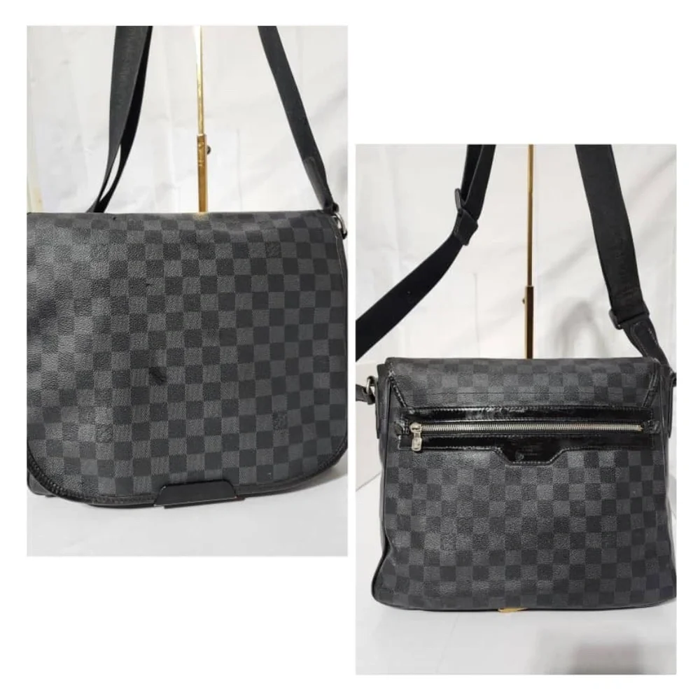 Authentic Louis Vuitton Damier Graphite Renzo Messenger Bag Grey/Black - Picture 11 of 14